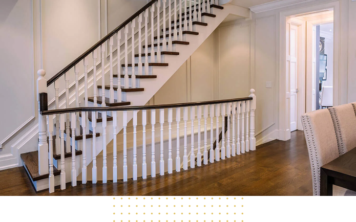 Hardwood Flooring with stairs on it